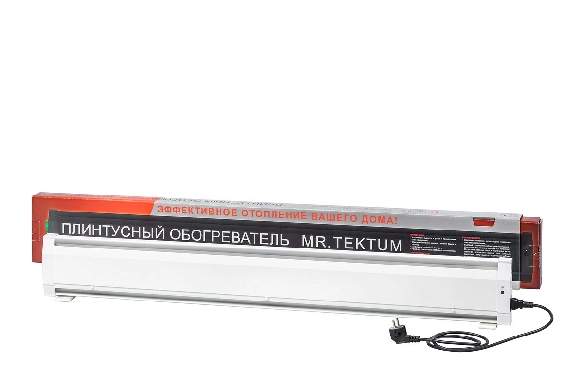 Теплый плинтус электрический Mr.Tektum Smart Line 1.6м (белый, коричневый)