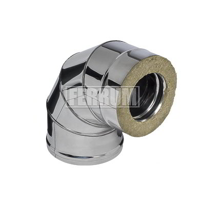 Сэндвич-колено 90 FERRUM (430/0,8мм + нерж.) Ф160х250